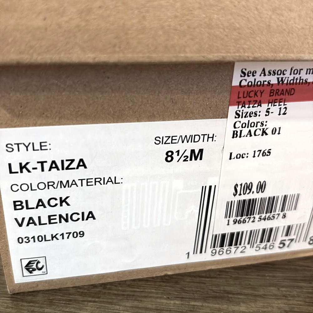 ❌SOLD❌ NIB [Lucky] Taiza Black Strappy Leather Heel Platform Sandals Women’s 8.5 - Picture 16 of 16